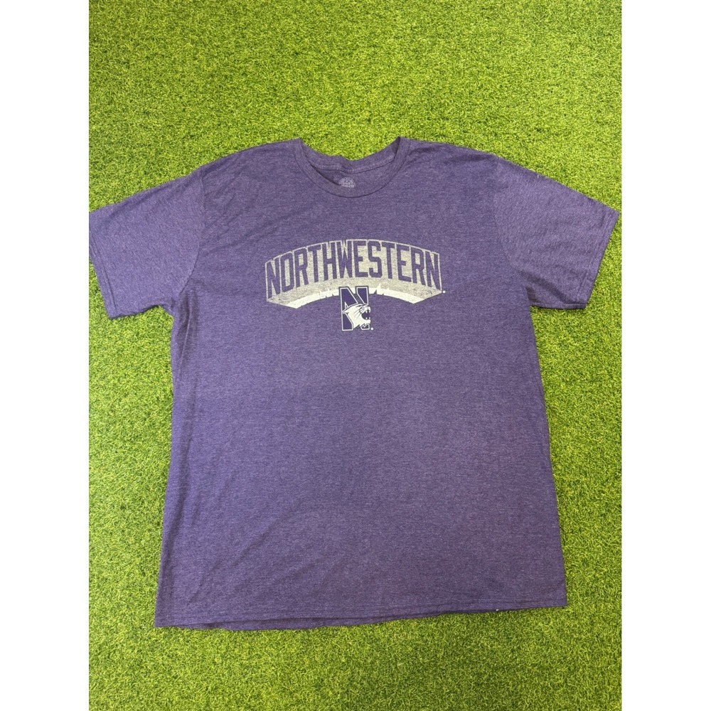 Northwestern University Wildcats T-Shirt‎ Mens 2XL Purple Heathered Graphic